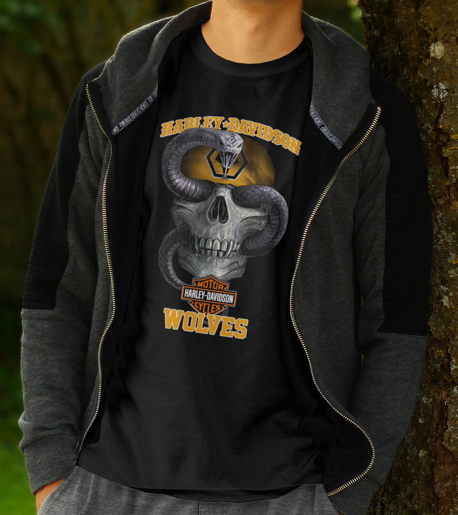 Harley Davidson Motor Cycles Wolves T-Shirt