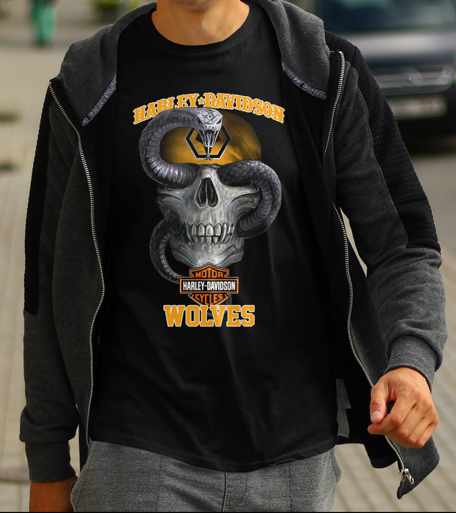 Harley Davidson Motor Cycles Wolves T-Shirt