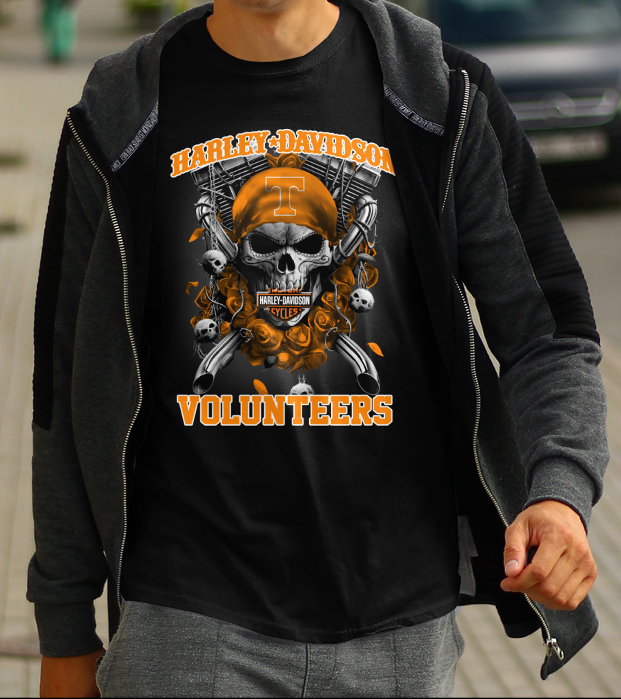 Harley Davidson Tennessee Volunteers Skull T T-Shirt