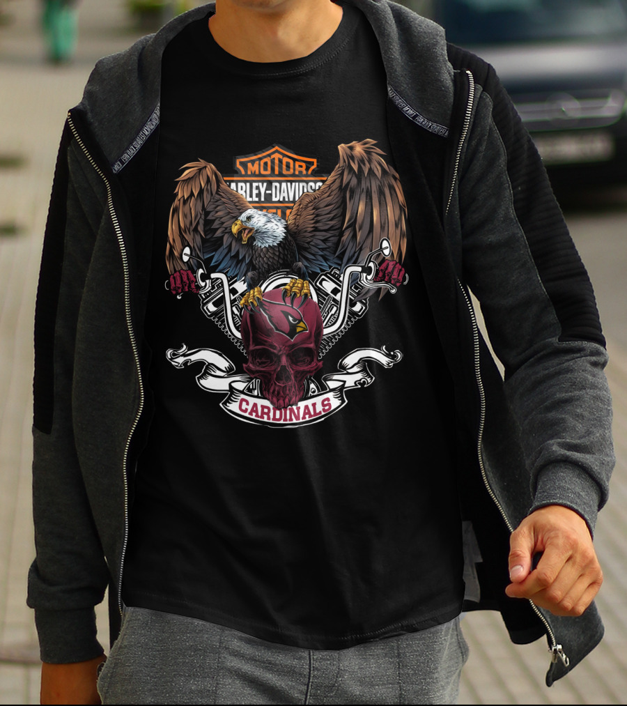 Harley Davidson Motor Cardinals Eagle 87 Arizona Nfl T-Shirt