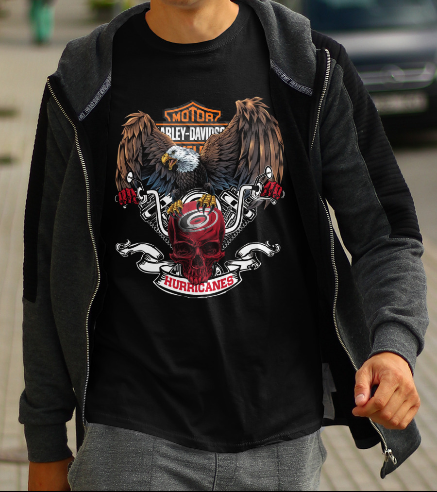 Motor Harley Davidson Eagles Dh 87 Hd Nhl Carolina Hurricanes T-Shirt