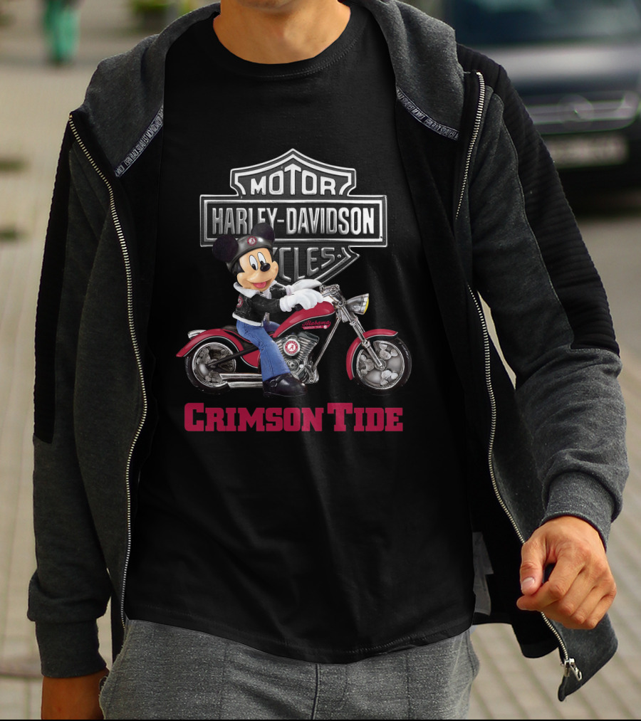 Harley Davidson Motorcycles Crimson Tide Alabama Ncaa T-Shirt