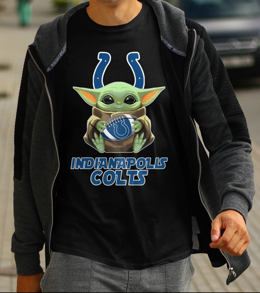 Indianapolis Colts Baby Yoda Football Fusion T-Shirt