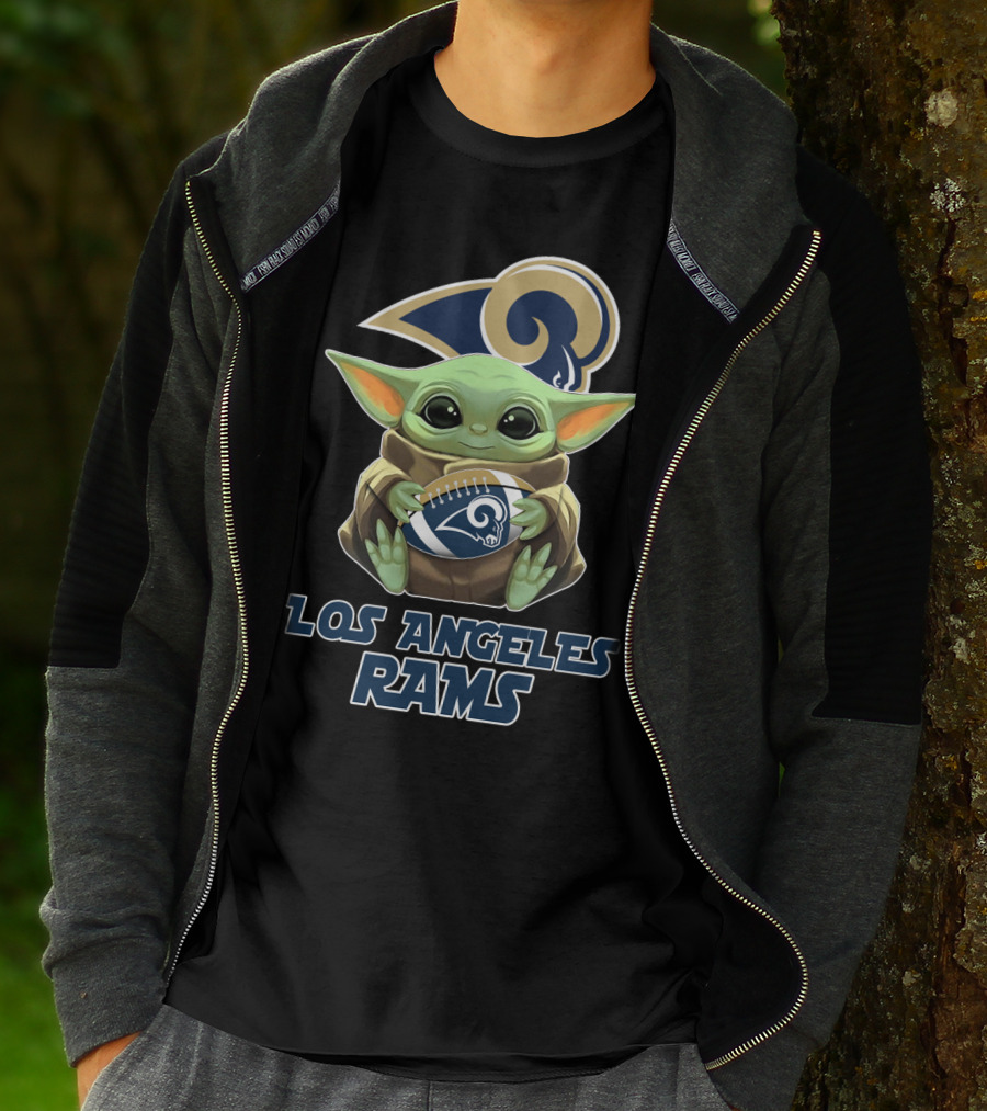 Los Angeles Rams Baby Yoda Football T-Shirt