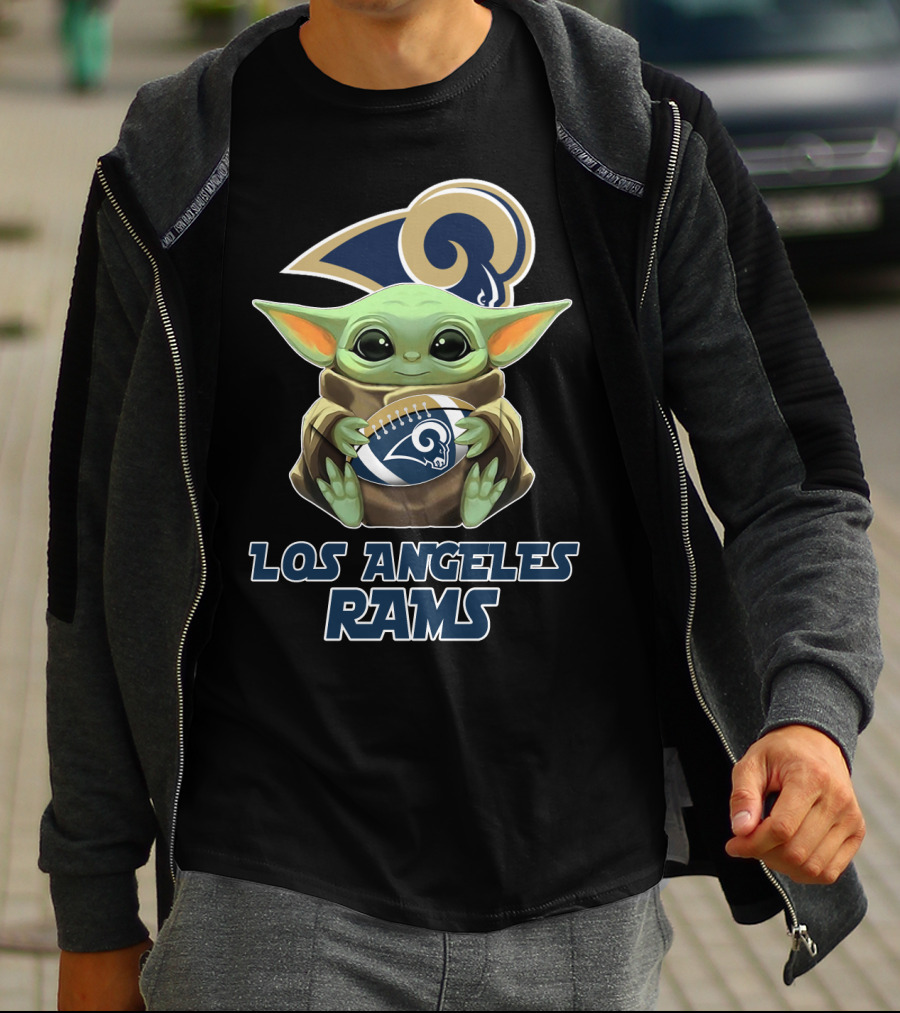 Los Angeles Rams Baby Yoda Football T-Shirt