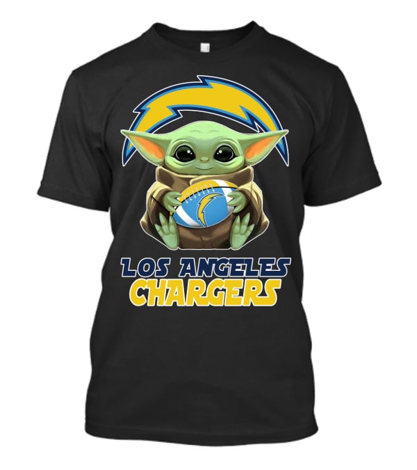 Los Angeles Chargers Baby Yoda Football T-Shirt