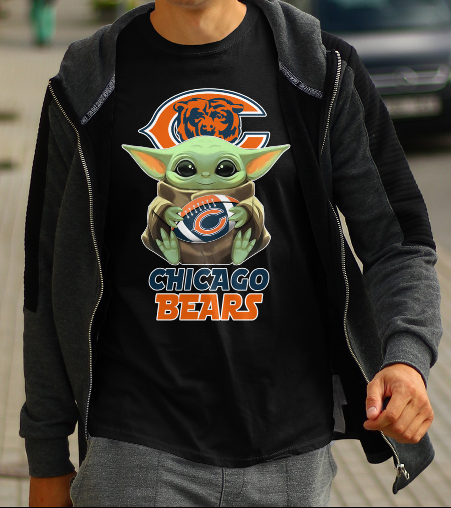 Chicago Bears Grogu Football T-Shirt