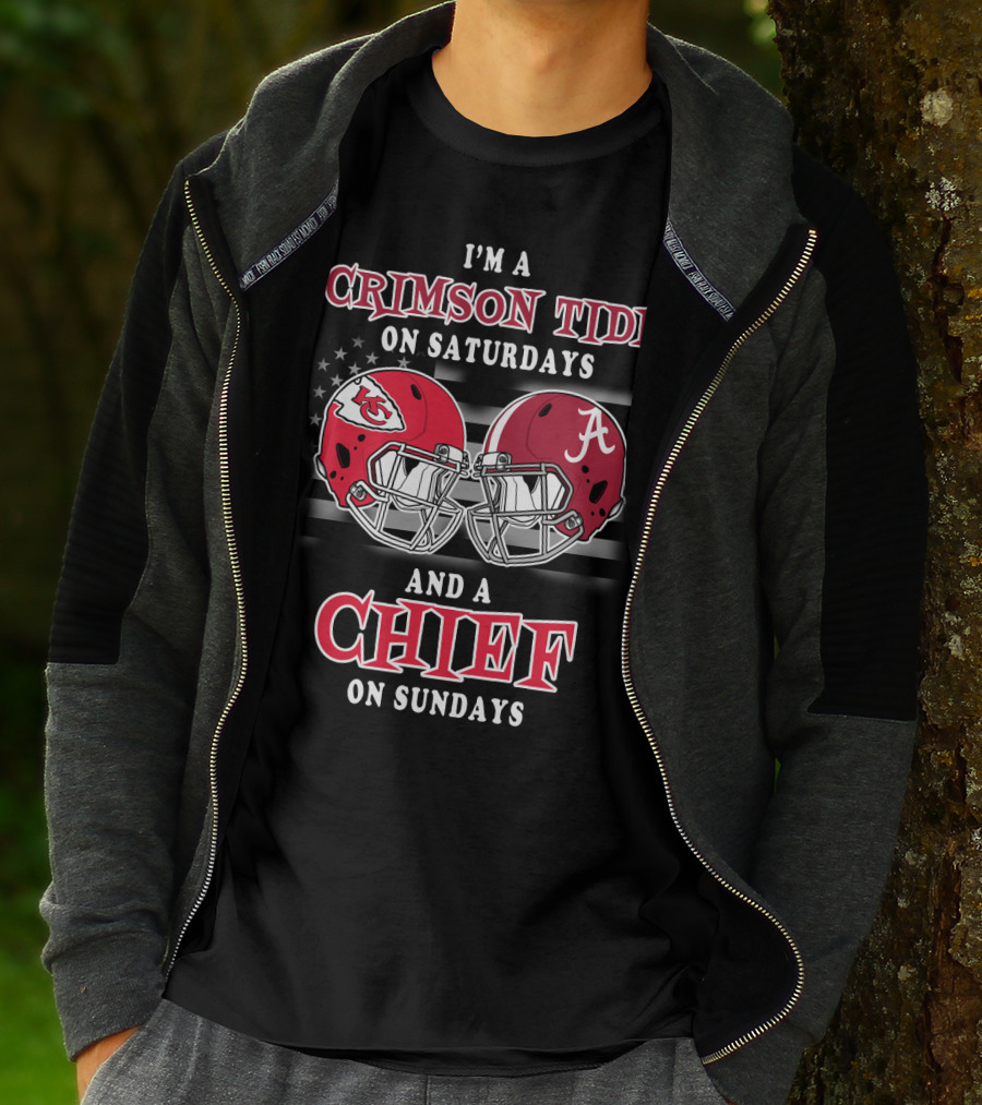 I'm A Crimson Tide On Saturdays And A Chief On Sundays T-Shirt