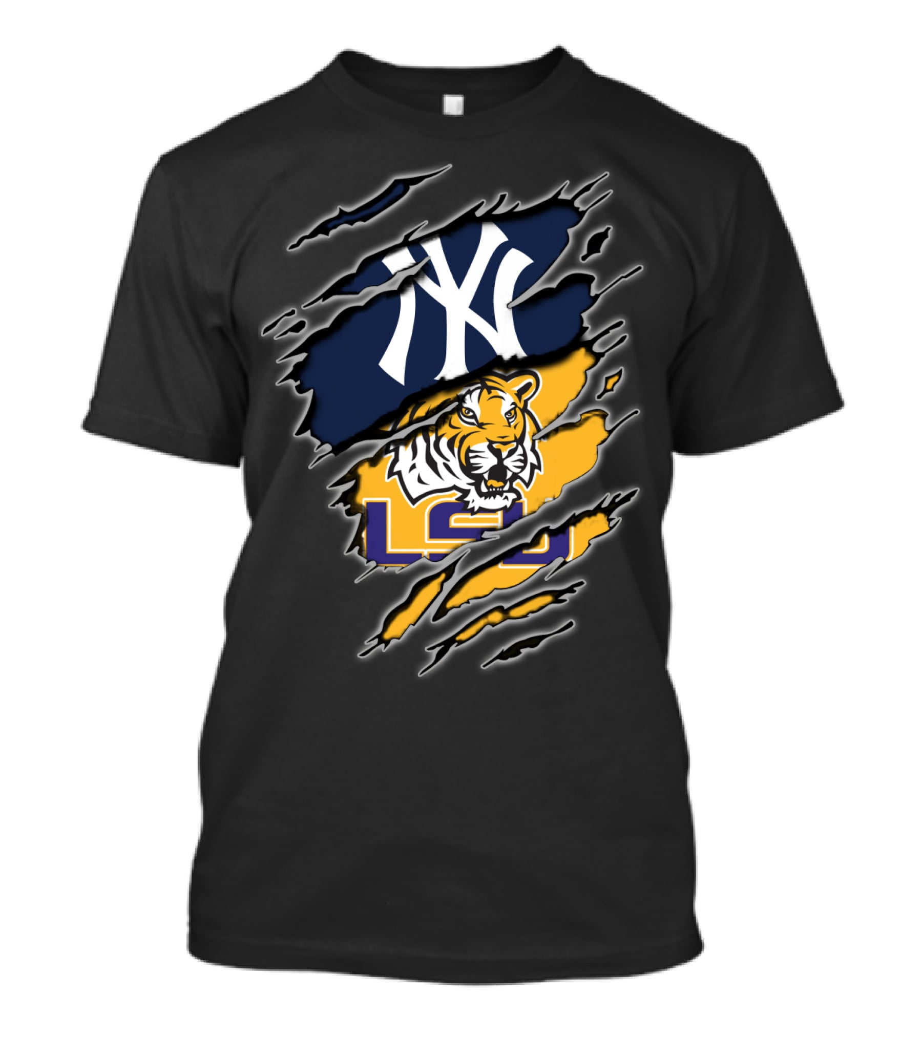 Yankees And Lsu Tigers Fan Fusion T-Shirt