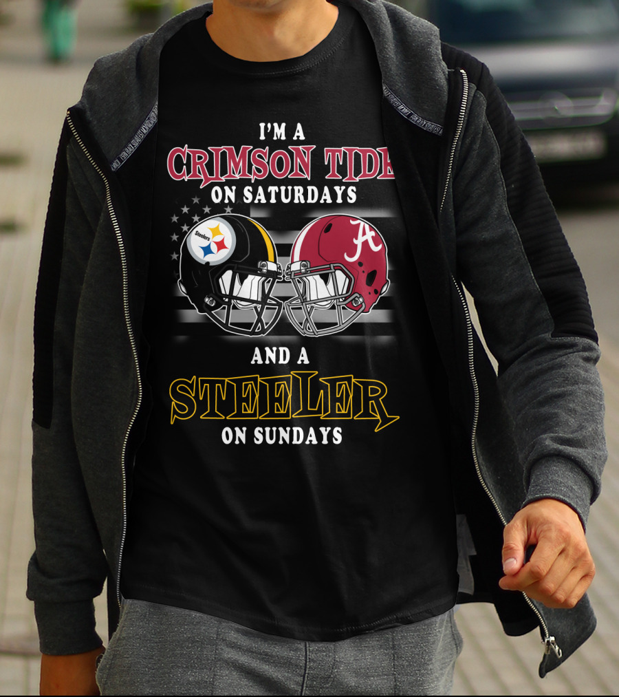 I'm A Crimson Tide On Saturdays And A Steeler On Sundays T-Shirt