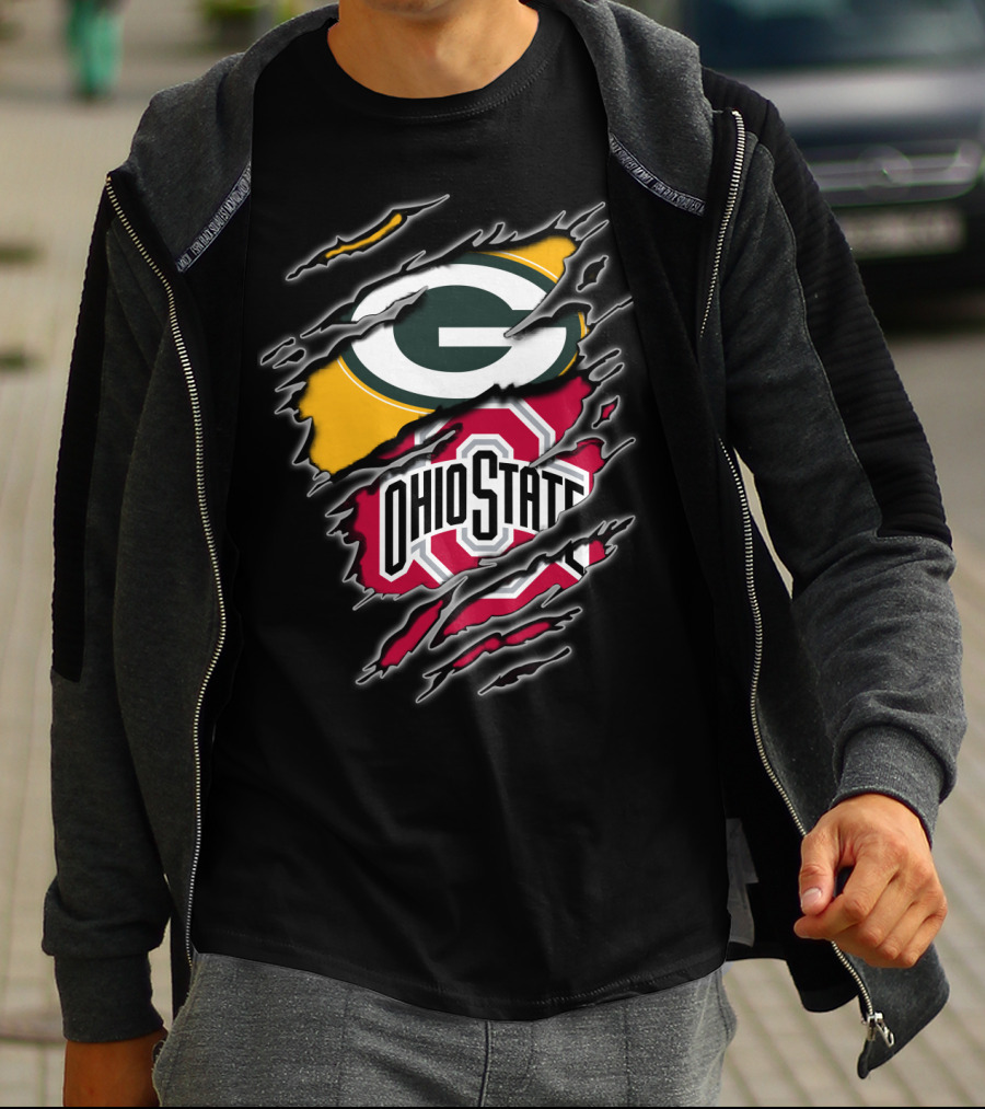 Green Bay Packers Ohio State Buckeyes Fan Combination T-Shirt