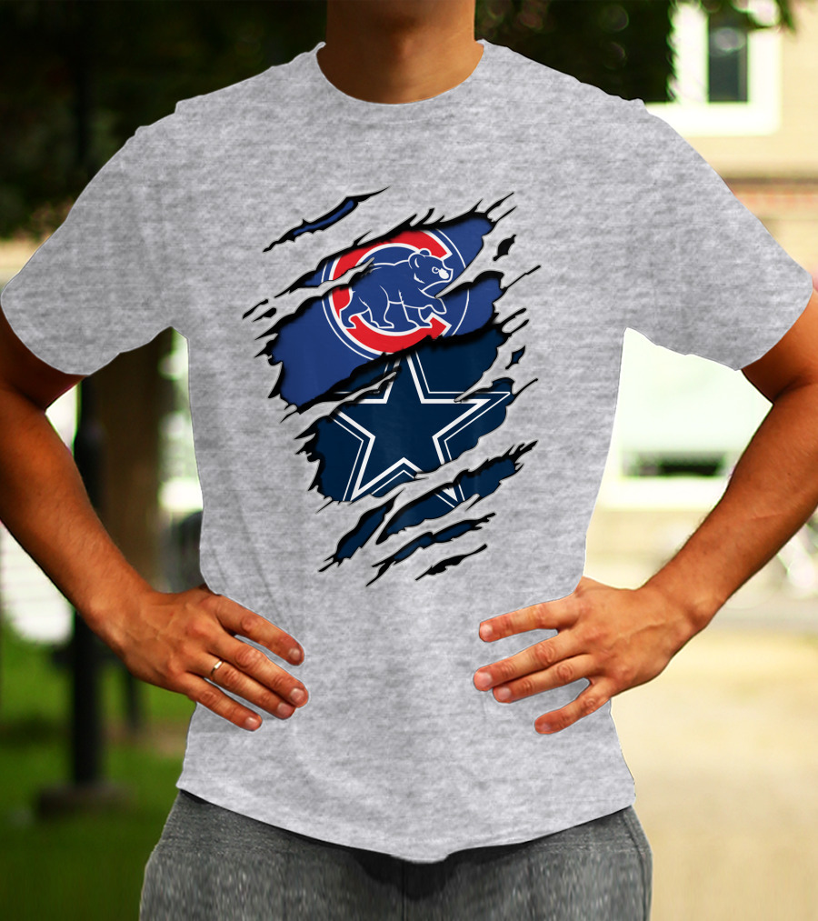 Chicago Cubs Dallas Cowboys Fan Crossover T-Shirt