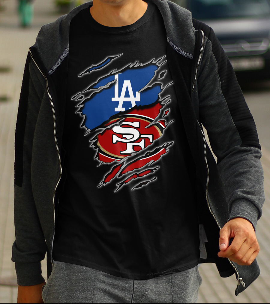 La Dodgers And Sf 49ers Fans Combination T-Shirt
