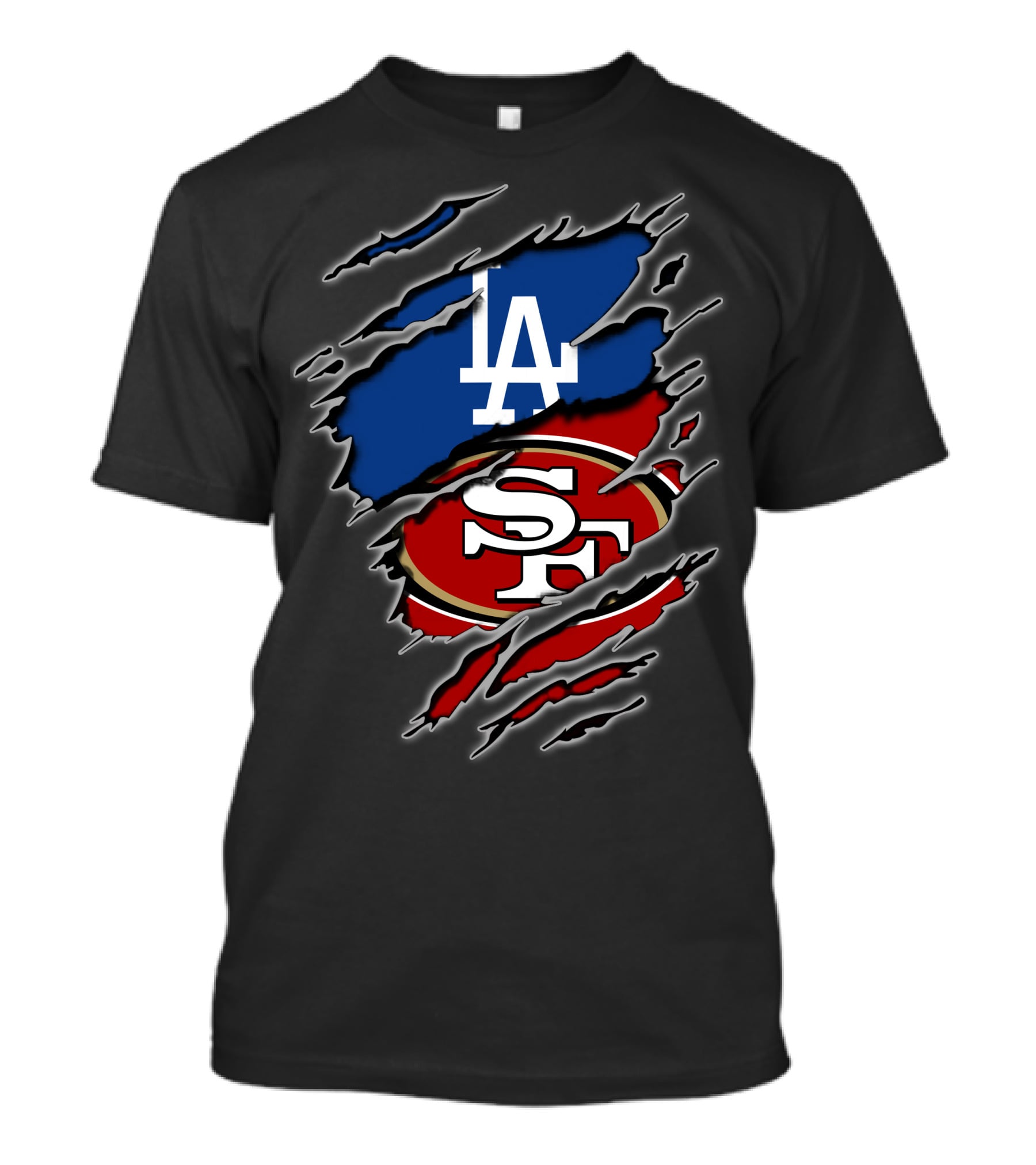 La Dodgers San Francisco 49ers Fan Crossover T-Shirt