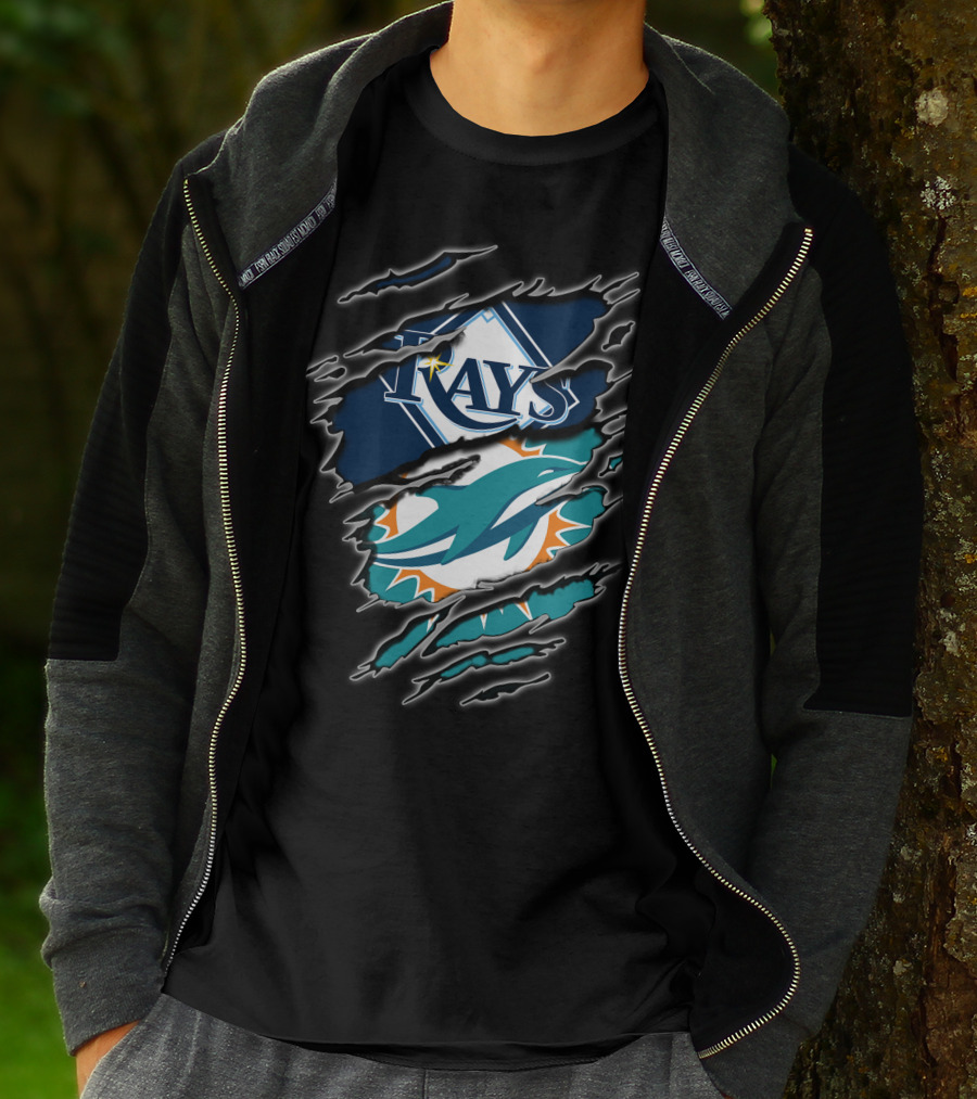 Tampa Bay Rays And Miami Dolphins Sports Fan T-Shirt