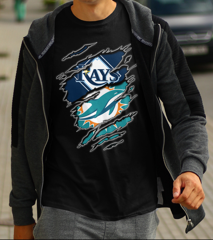 Tampa Bay Rays And Miami Dolphins Sports Fan T-Shirt