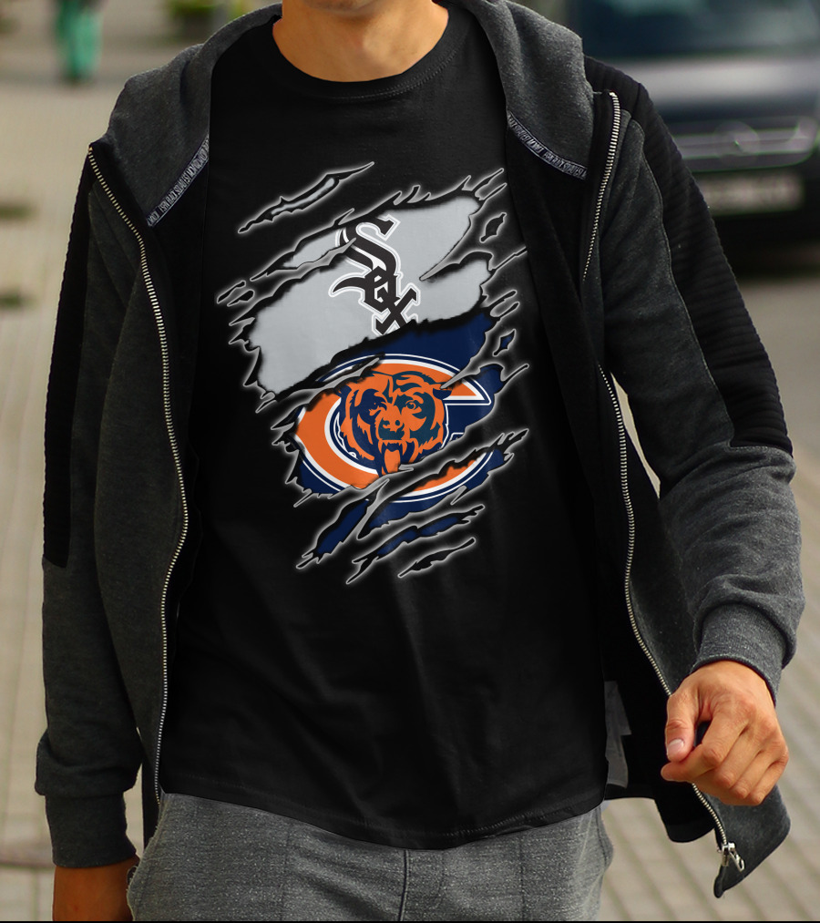 Chicago White Sox And Chicago Bears Fan Logos T-Shirt