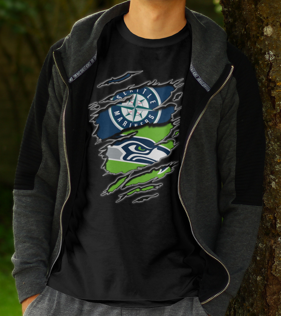 Seattle Mariners Seattle Seahawks Fan Combo T-Shirt