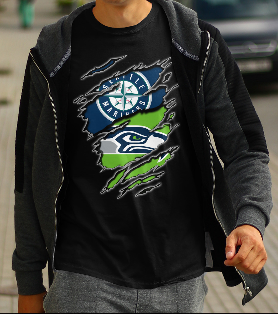 Seattle Mariners Seattle Seahawks Fan Combo T-Shirt