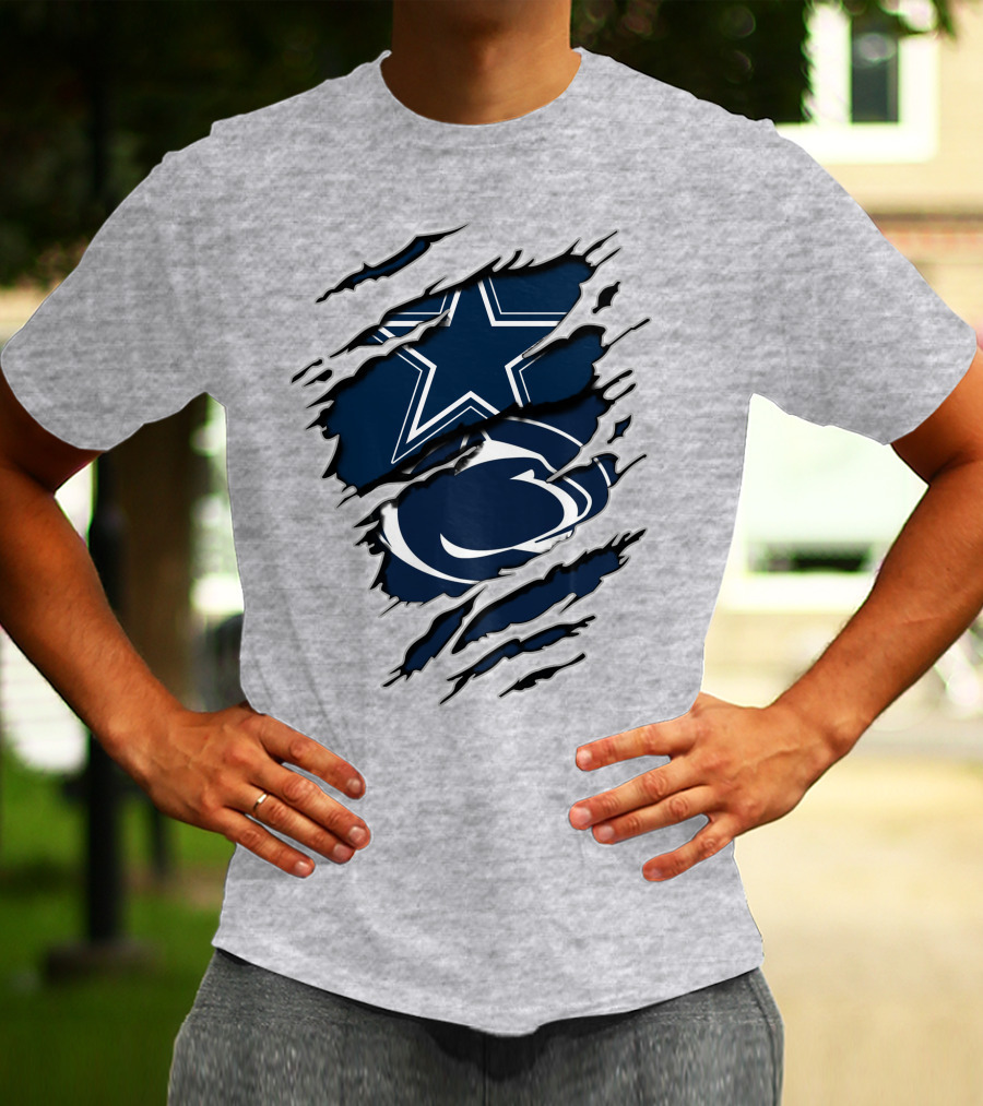Dallas Cowboys Penn State Nittany Lions Claw Marks T-Shirt