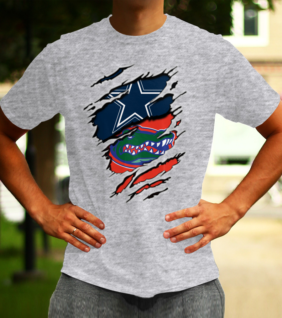 Dallas Cowboys Florida Gators Nfl College Football Mashup T-Shirt