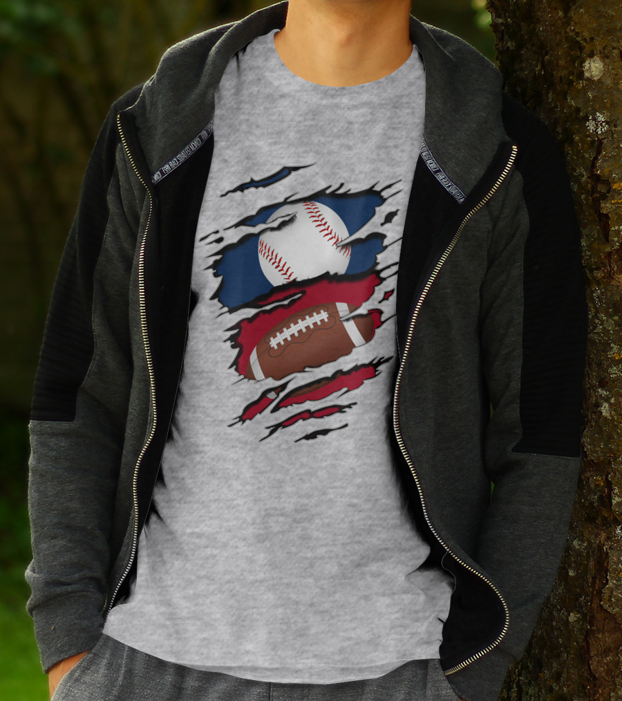 Baseball And Football Fusion T-Shirt