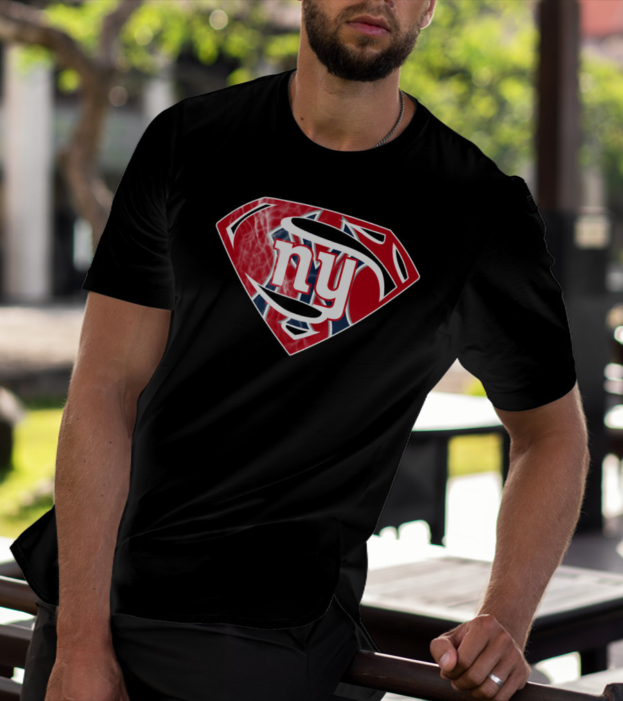 NY Superman Logo Fan Superhero Football T-Shirt