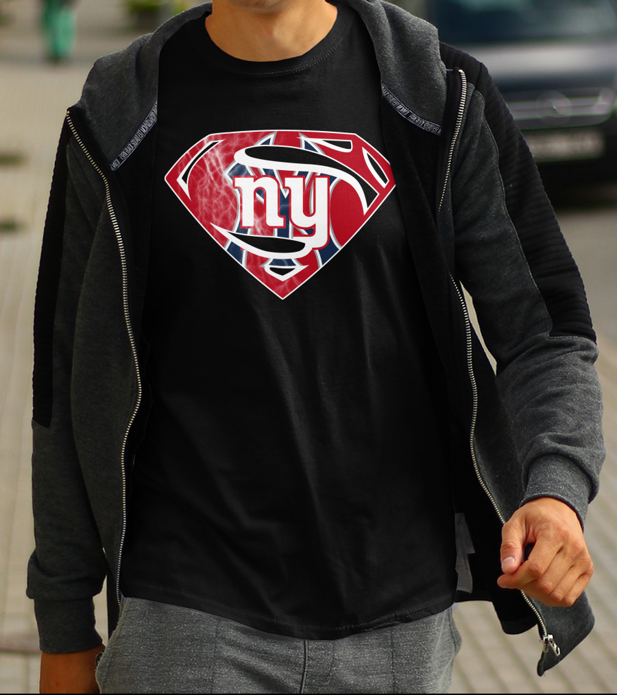 NY Superman Logo Fan Superhero Football T-Shirt