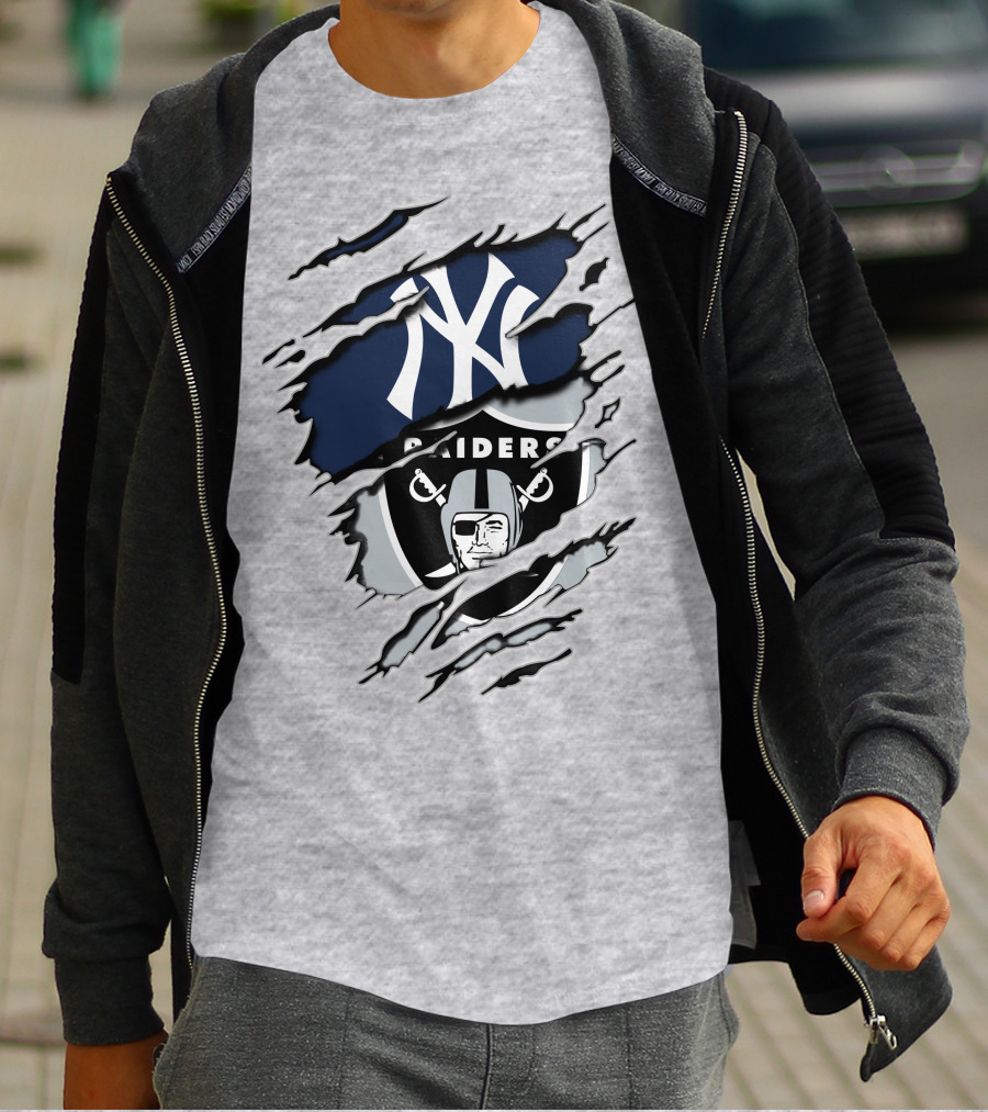 Raiders Yankees Dual Logo Fusion T-Shirt