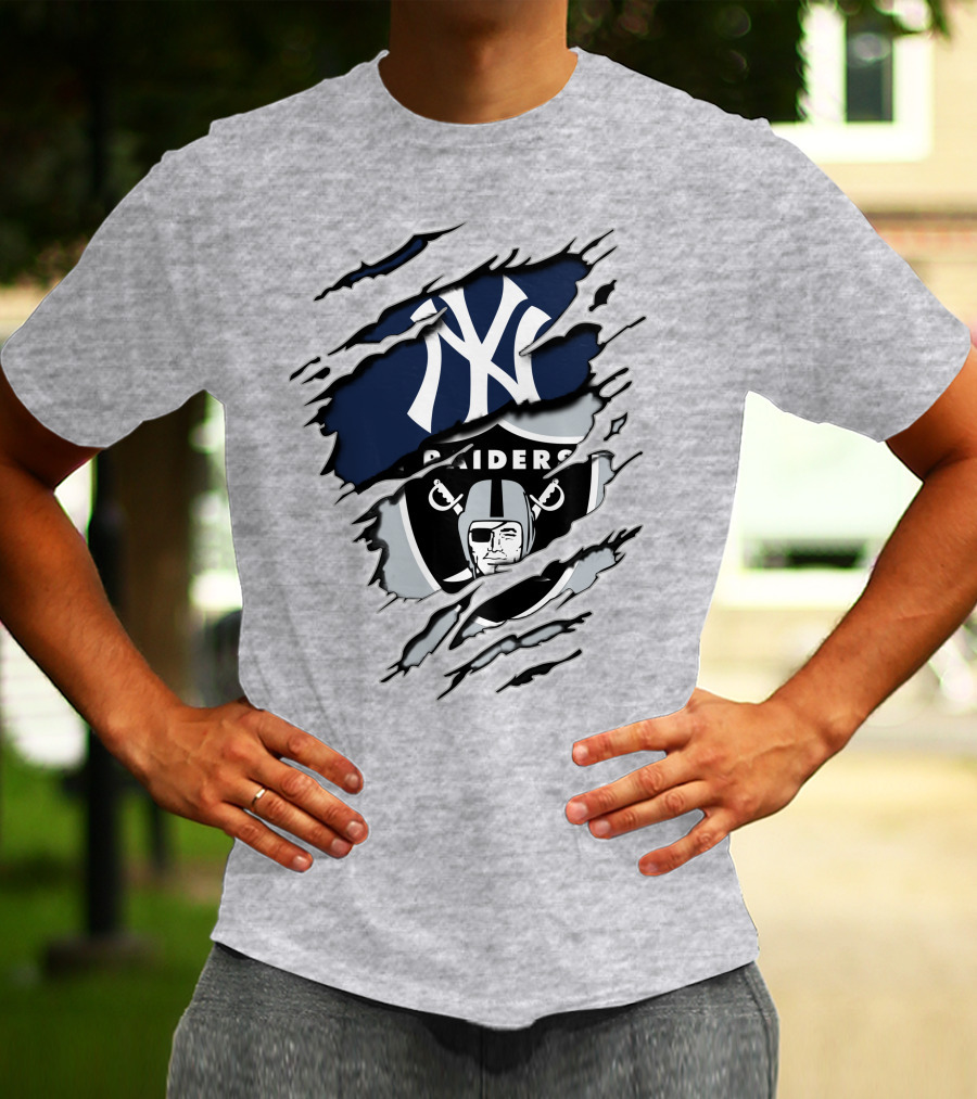Raiders Yankees Dual Logo Fusion T-Shirt