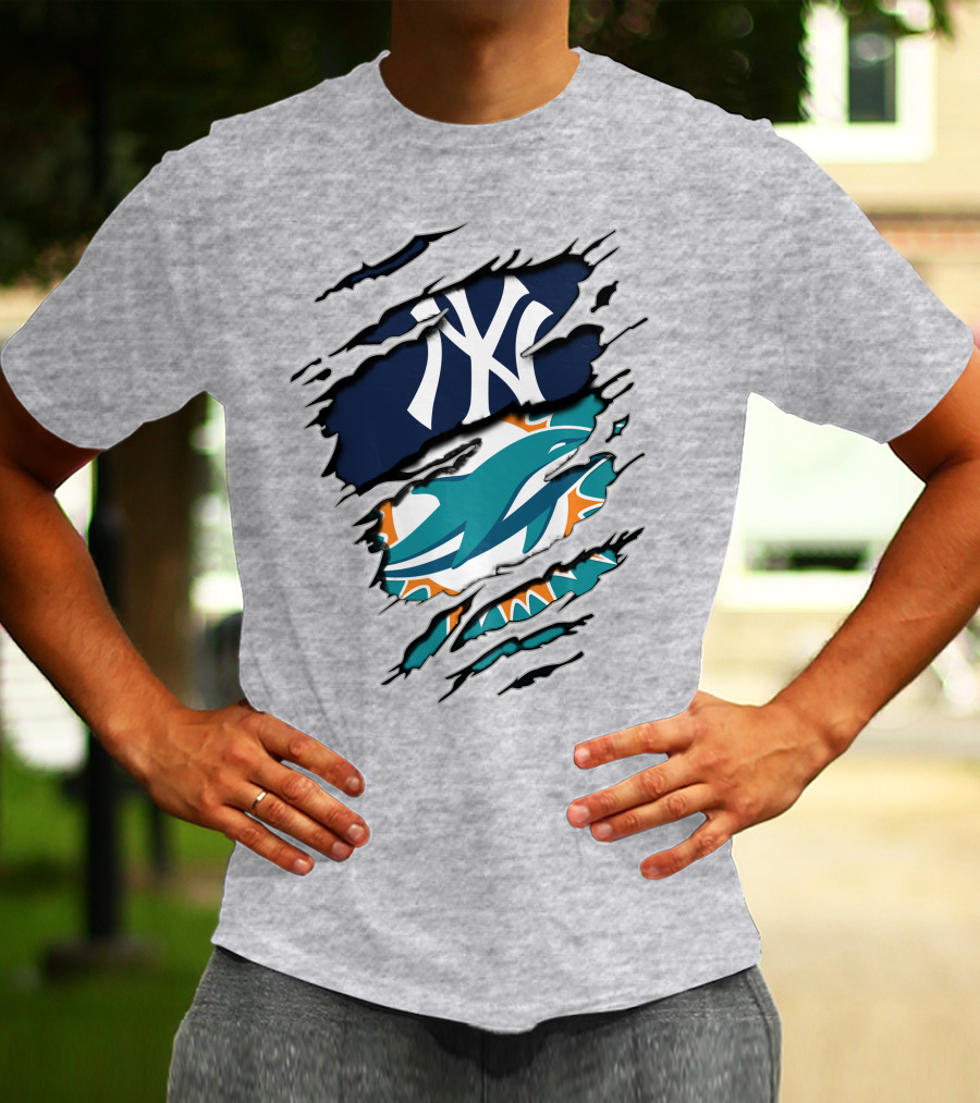 Yankees Dolphins Logo Mashup T-Shirt