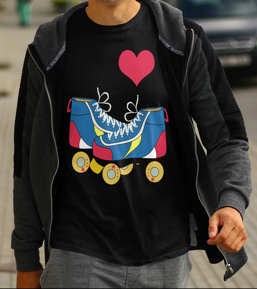 I Love Roller Skates Retro Colorful T-Shirt