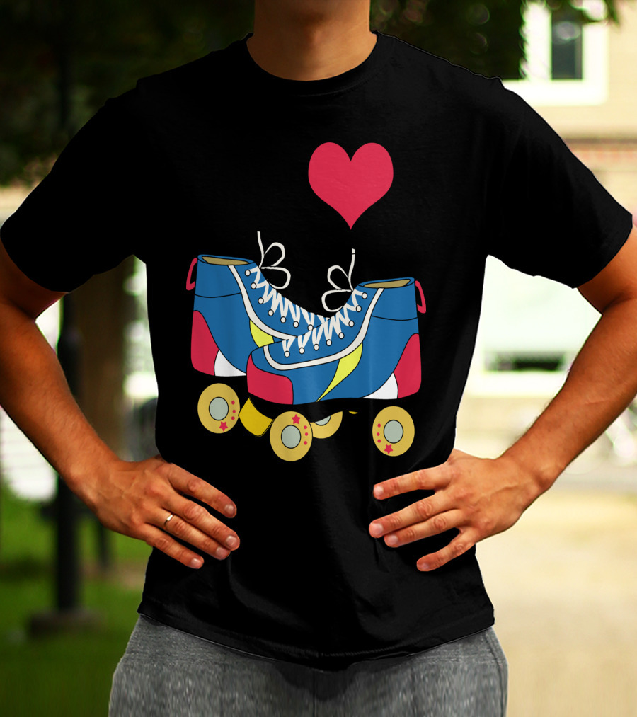 I Love Roller Skates Retro Colorful T-Shirt
