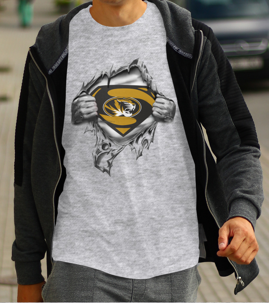 Missouri Tigers Logo With Superman Inspired T-Shirt
