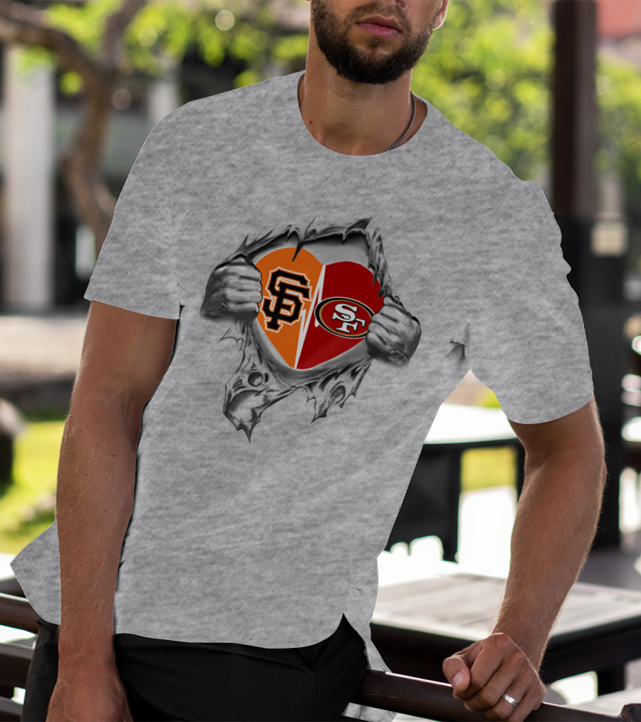 San Francisco 49ers And Giants Heart T-Shirt