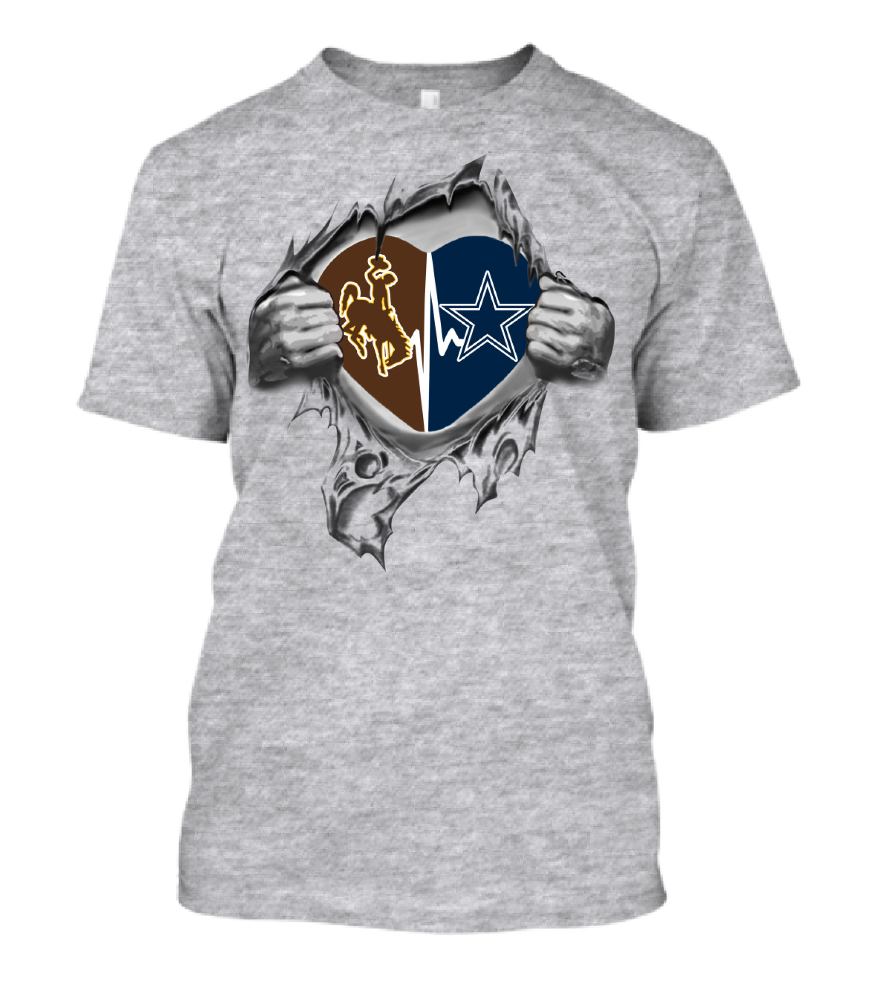 Cowboys Wyoming Cowboys Heart Shaped T-Shirt