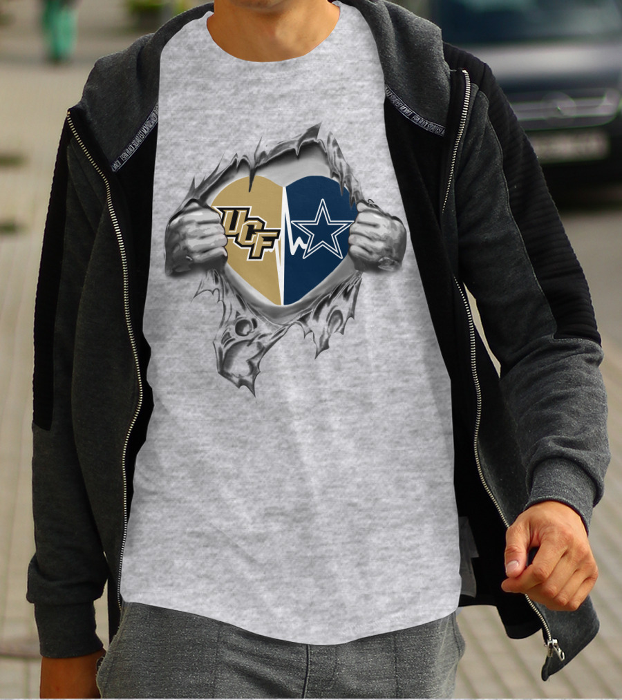 Ucf Cowboys Heart Tear Star T-Shirt