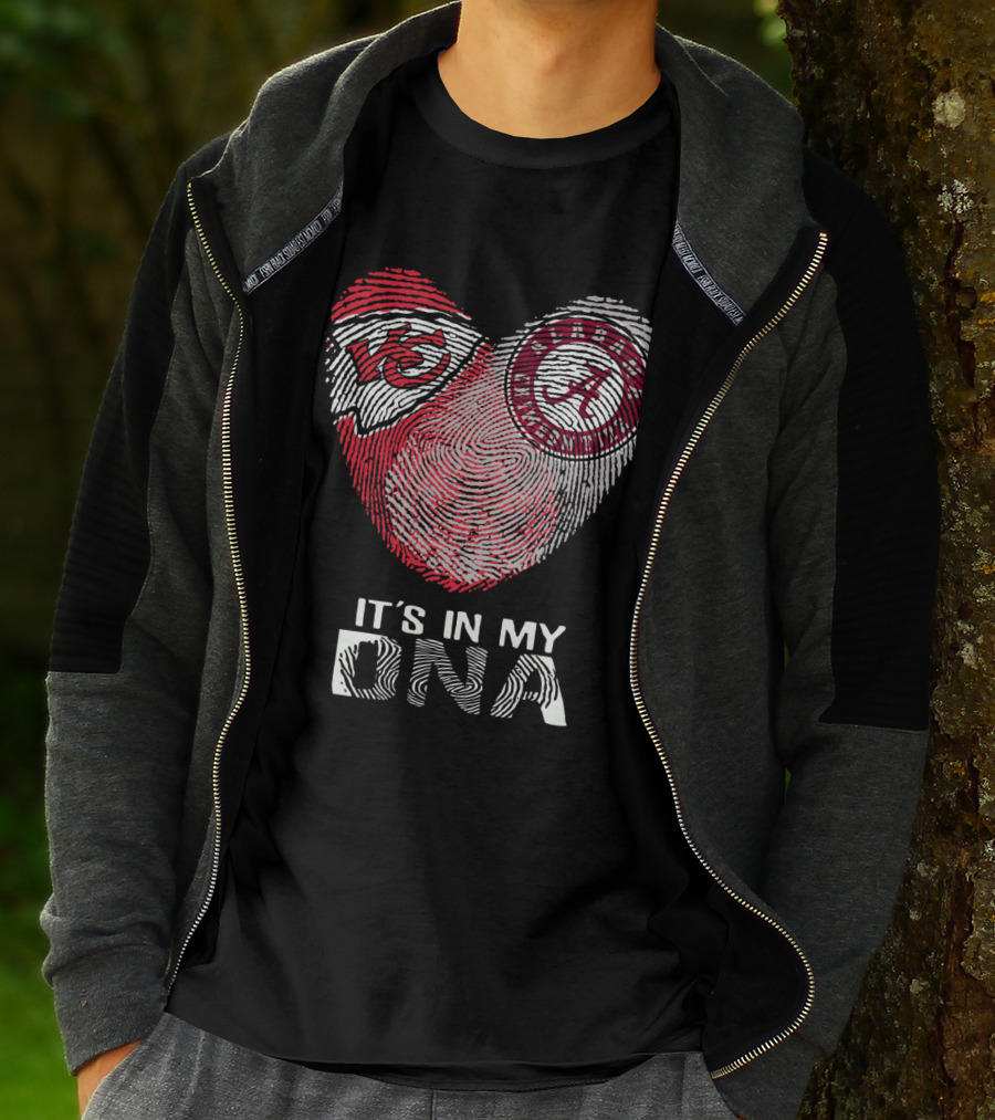 Chiefs Alabama It's In My Dna Fingerprint Heart T-Shirt