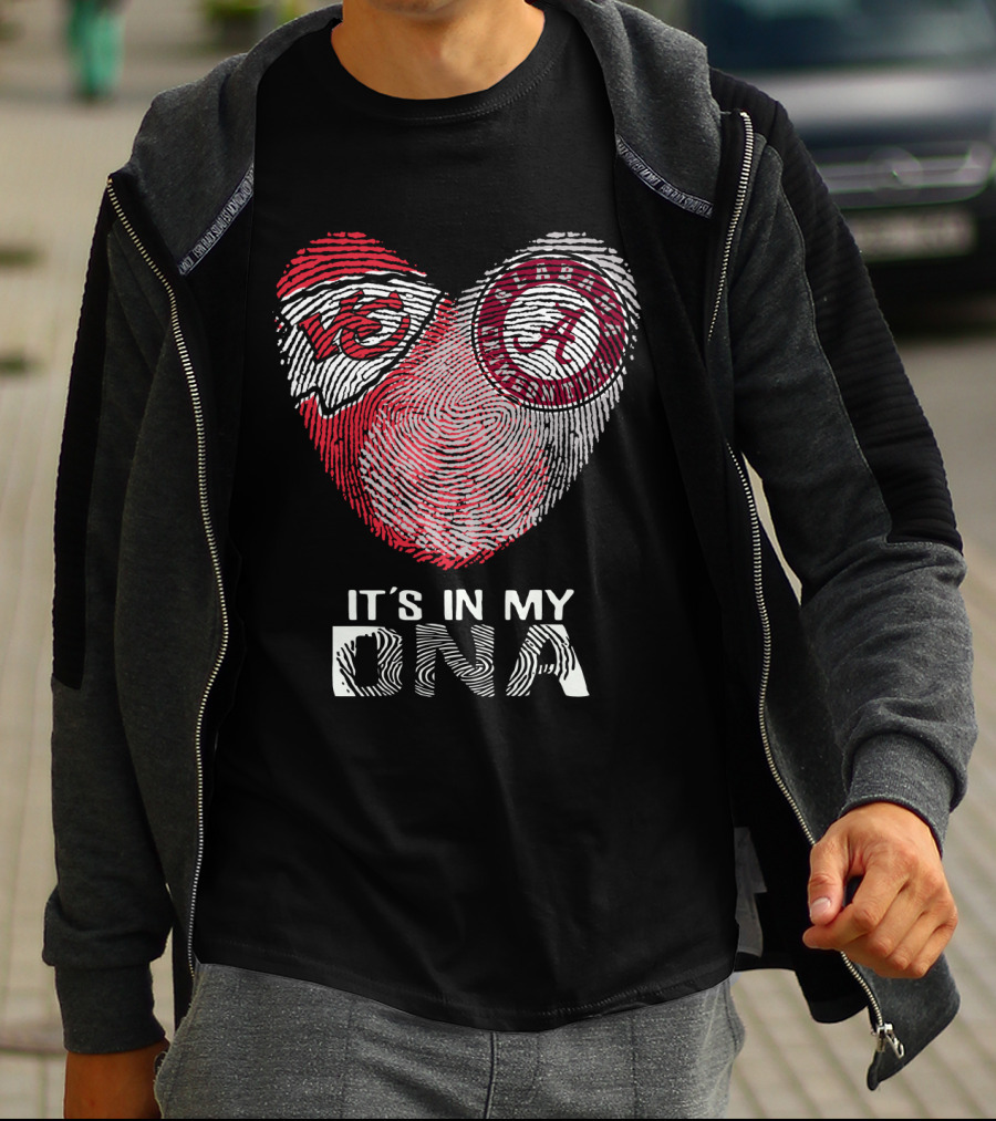 Chiefs Alabama It's In My Dna Fingerprint Heart T-Shirt