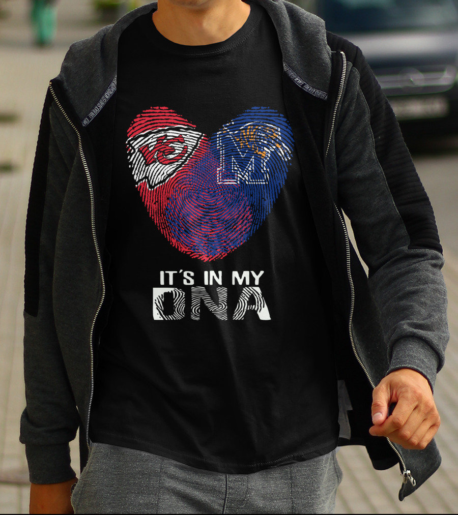 Chiefs Memphis It's In My DNA Heart Fingerprint T-Shirt