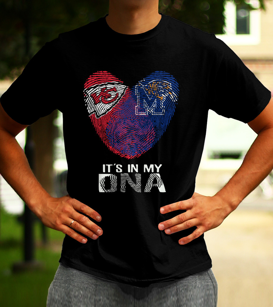 Chiefs Memphis It's In My DNA Heart Fingerprint T-Shirt