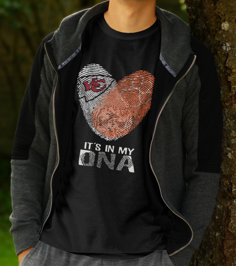 Chiefs Clemson Tigers It's In My DNA Fingerprint Heart T-Shirt