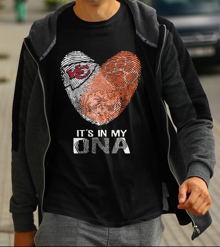 Chiefs Clemson Tigers It's In My DNA Fingerprint Heart T-Shirt