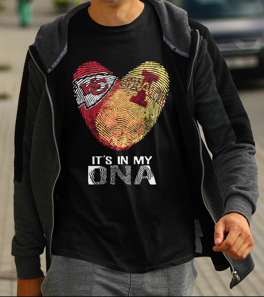 Chiefs Iowa State Fingerprint Heart It's In My Dna T-Shirt