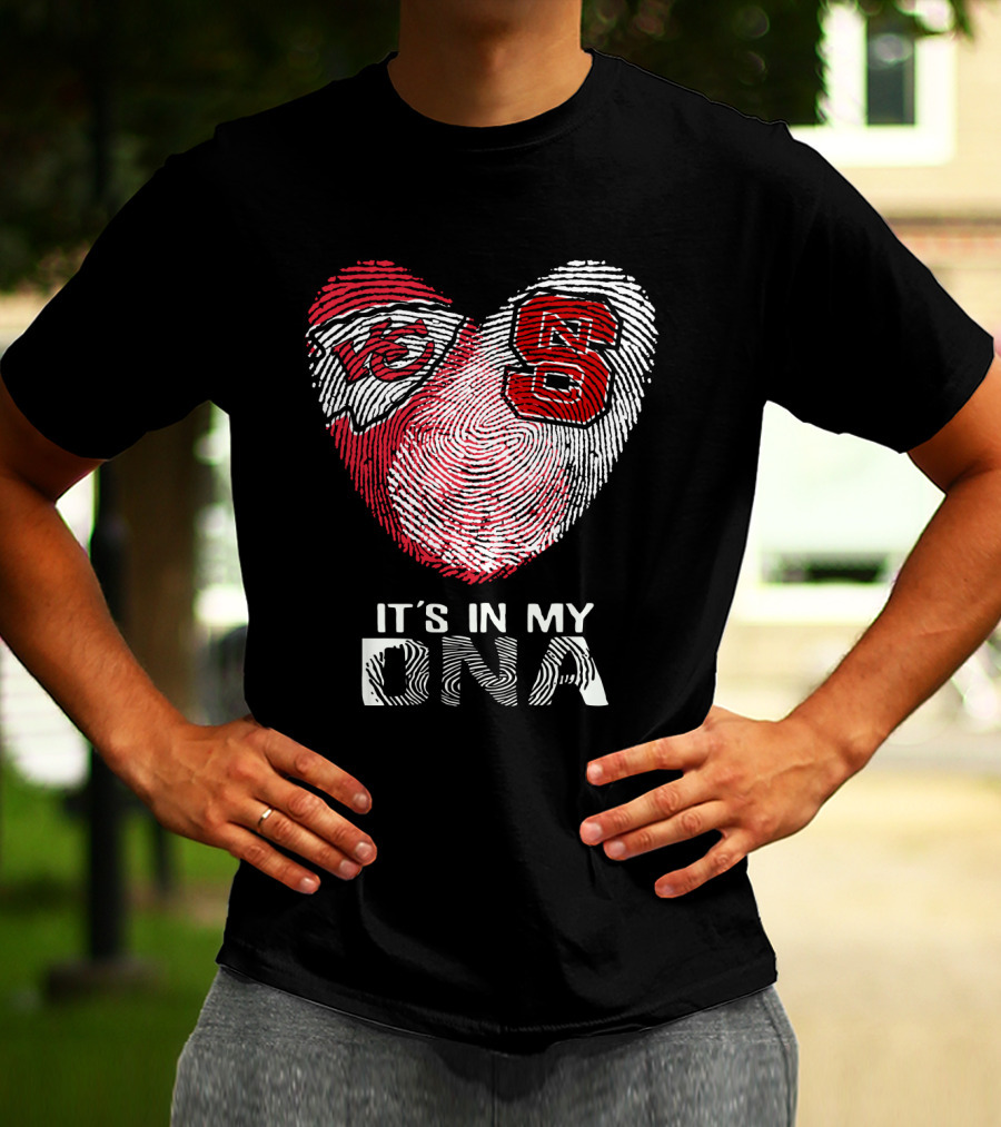 Chiefs NC State It's In My DNA Fingerprint Heart T-Shirt