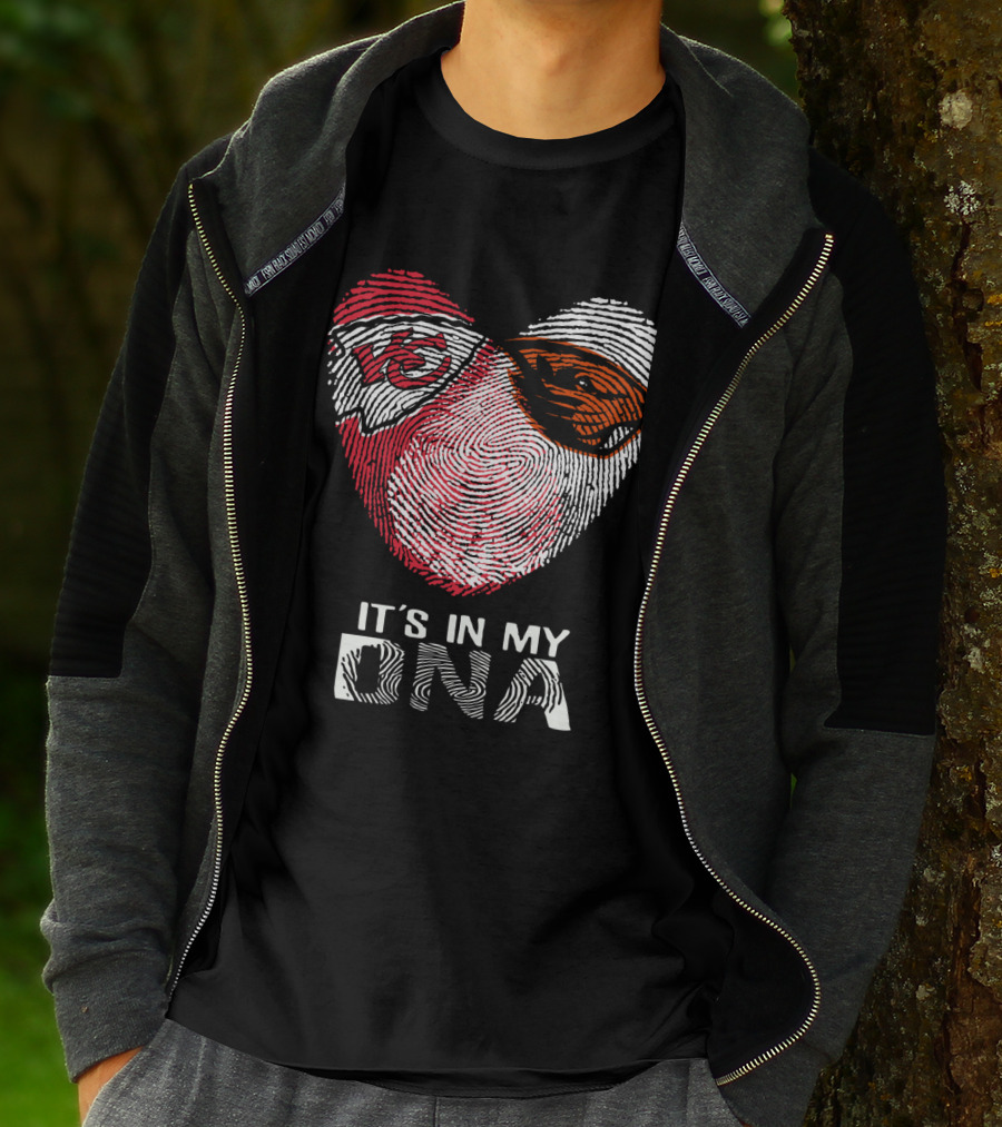 Chiefs Beavers It's In My DNA Heart Fingerprint T-Shirt