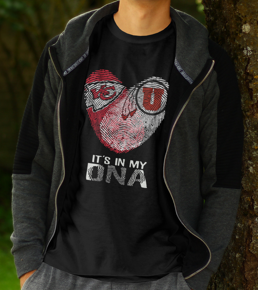 Chiefs Utah Utes It's In My Dna Fingerprint Heart U T-Shirt