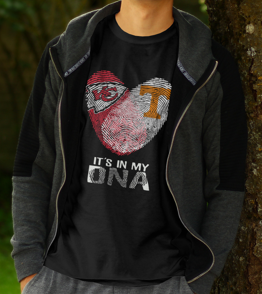 Chiefs Tennessee It's In My DNA Heart Fingerprint T-Shirt
