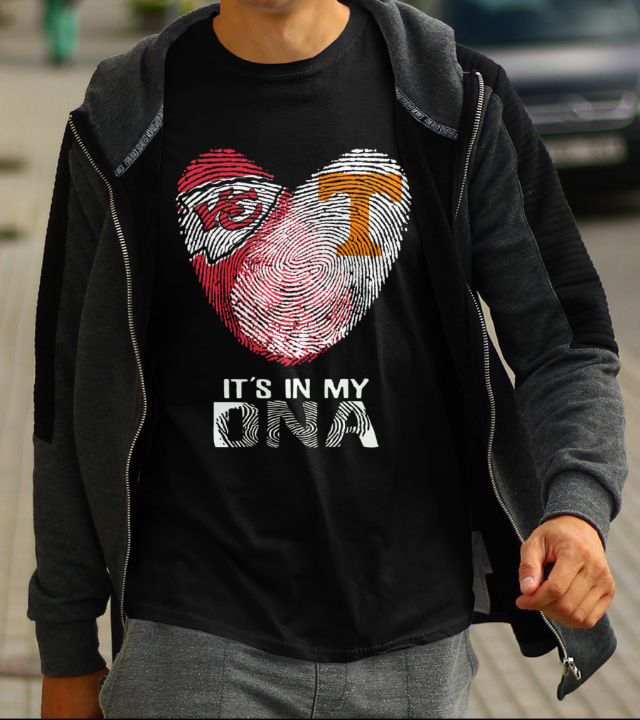 Chiefs Tennessee It's In My DNA Heart Fingerprint T-Shirt