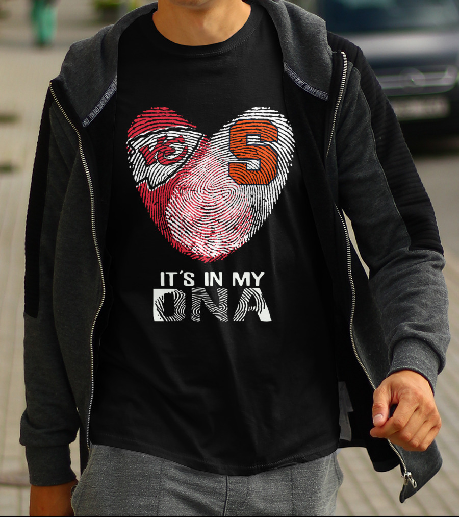 Chiefs Syracuse It's In My Dna Fingerprint Heart T-Shirt